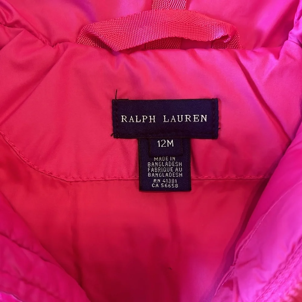 Ralph Lauren pink puffer jacket